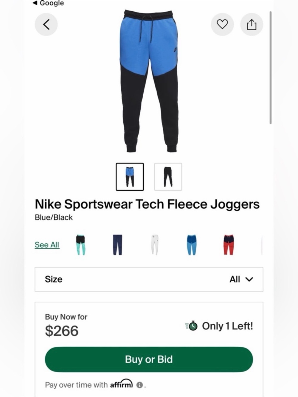Nike Tech Fleece Joggers - Blue